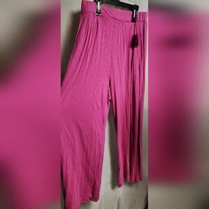 Wide leg hot pink loungers/yoga pants.  Tall fit. Sz 2x.  Label removed